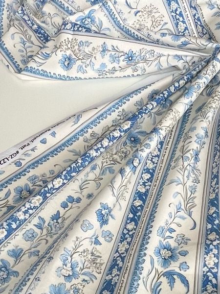 ГОЛУБОЙ ВАСИЛЬКОВЫЙ УЗОР, ПОЛОСЫ. - 100% хлопок 4