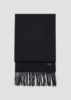 Однотонный шарф с бахромой