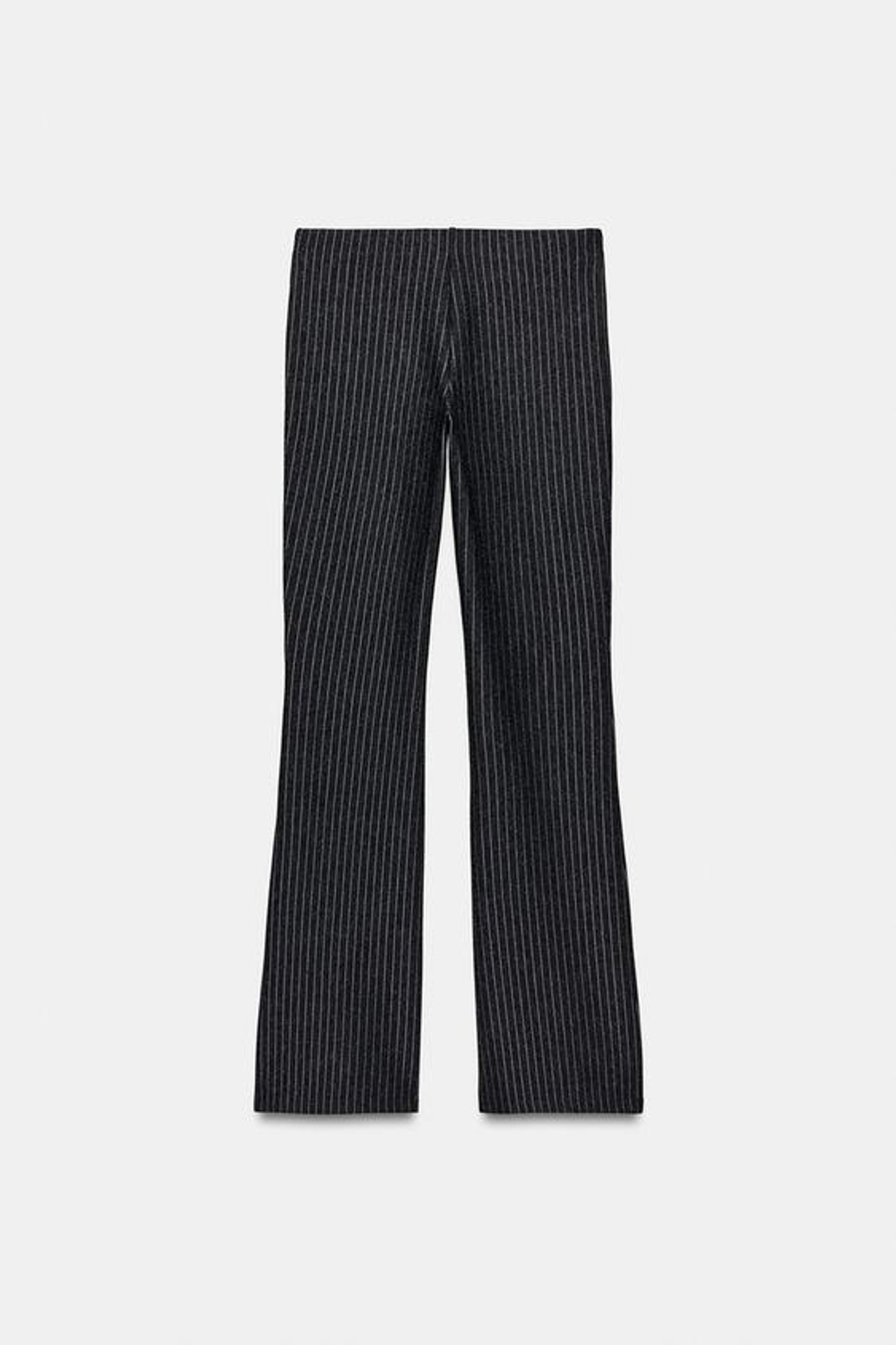 ZARA БРЮКИ FLARE ИЗ ИНТЕРЛОКА, ТЕМНО-СЕРЫЙ МЕЛЕНАЖ