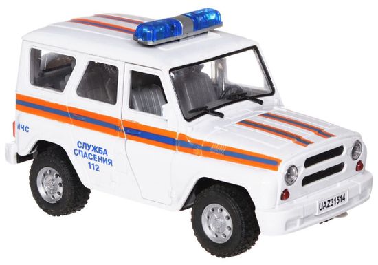 Инерционный внедорожник УАЗ "Служба спасения" свет,звук