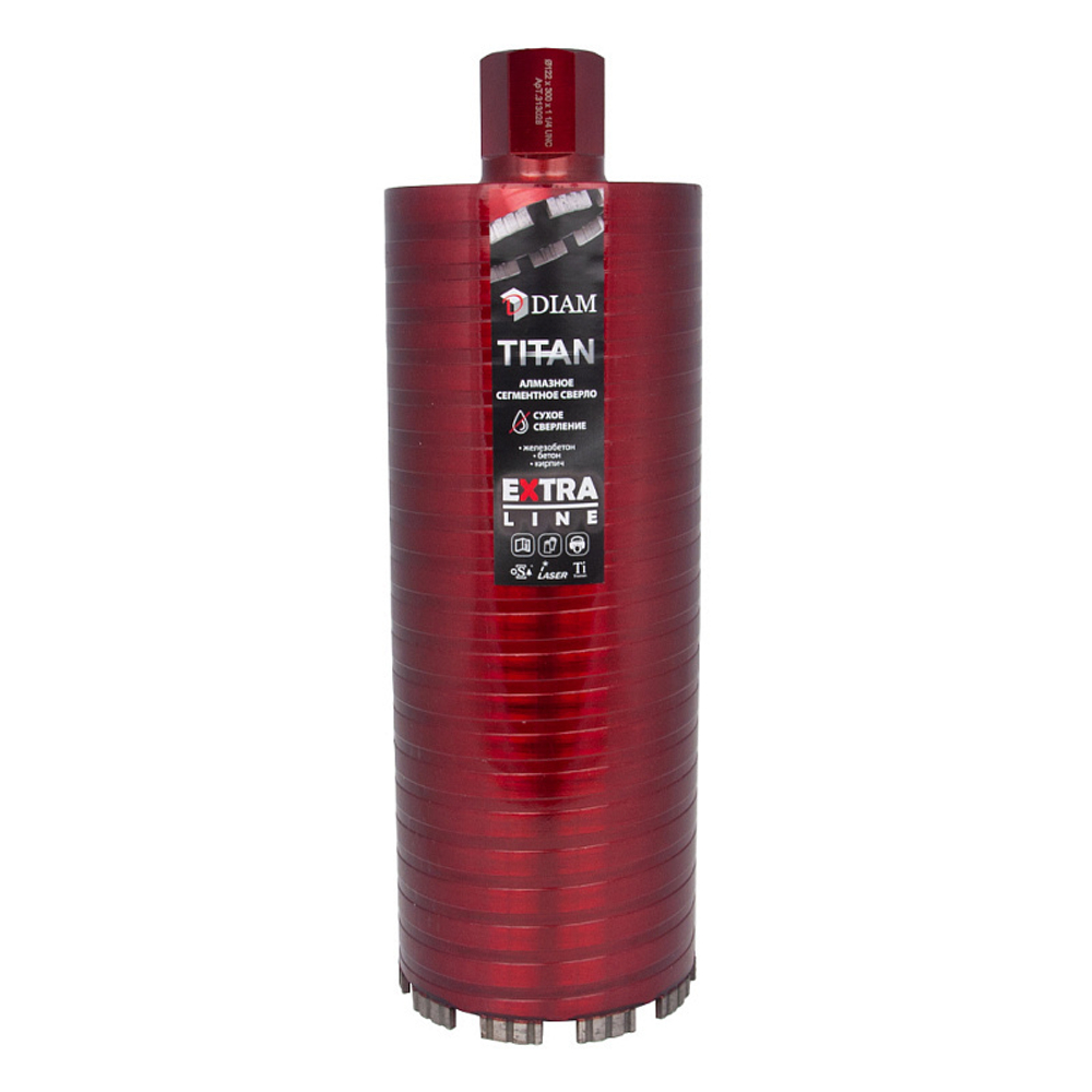 Алмазное сегментное сверло DIAM EXTRA LINE 122мм TITAN HIT (сухое сверление) 313028