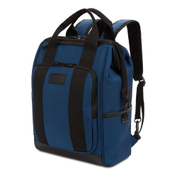 Функциональный прочный качественный с гарантией швейцарский синий с чёрным городской рюкзак-сумка Doctor Bag 29х17х41 см (20 л) с необычным дизайном SWISSGEAR 3577302405