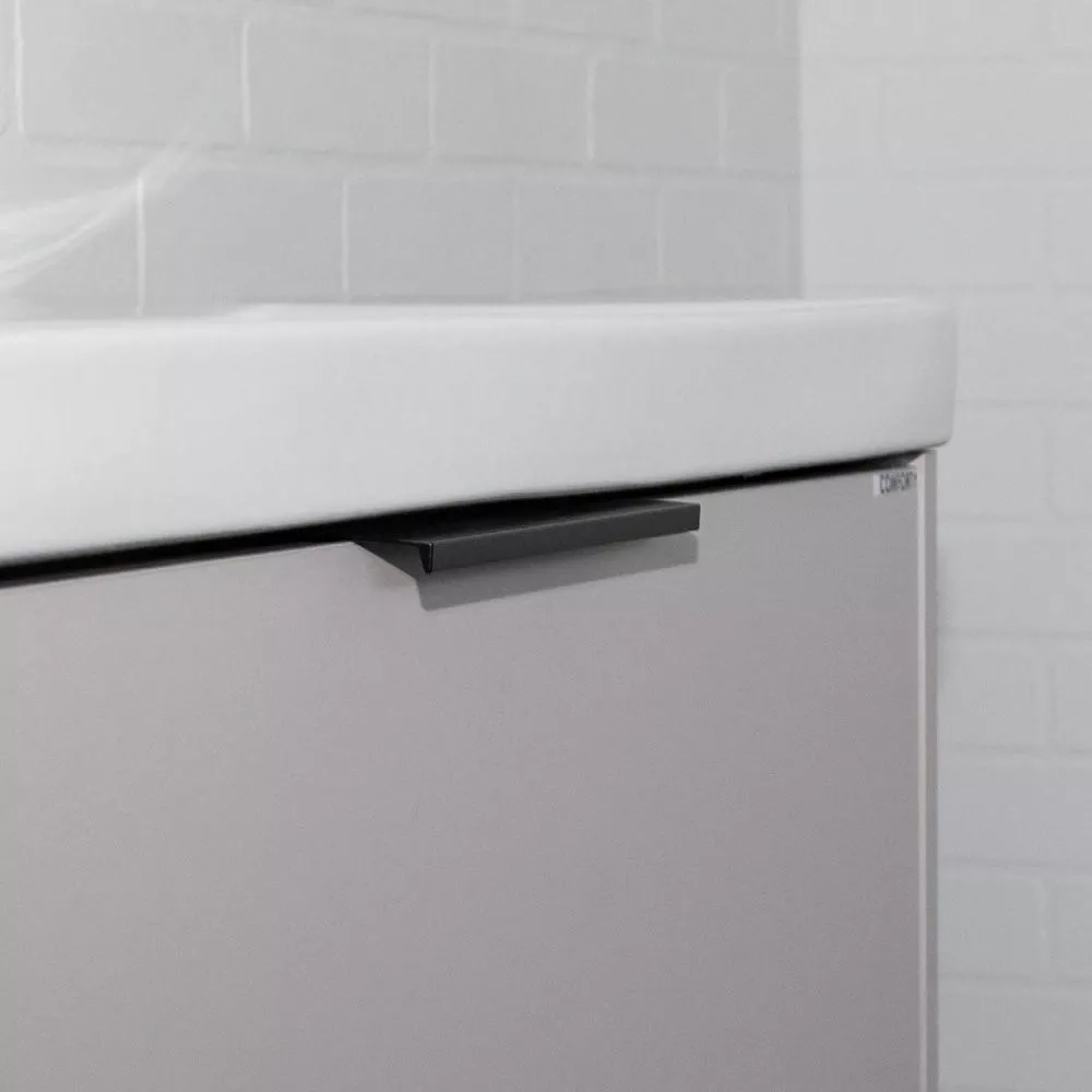 Подвесная тумба-умывальник Comforty Селенга-80 серый шелк с раковиной CF19696BX-80