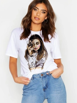 Футболка девушка с бокалом