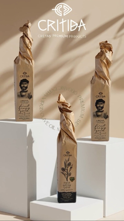 Оливковое масло Critida Crеtan Prеmium Sеlеction first grееn gold GRANDFATHER kraft papеr Extra Virgin, 0,5л , Греция , Греция