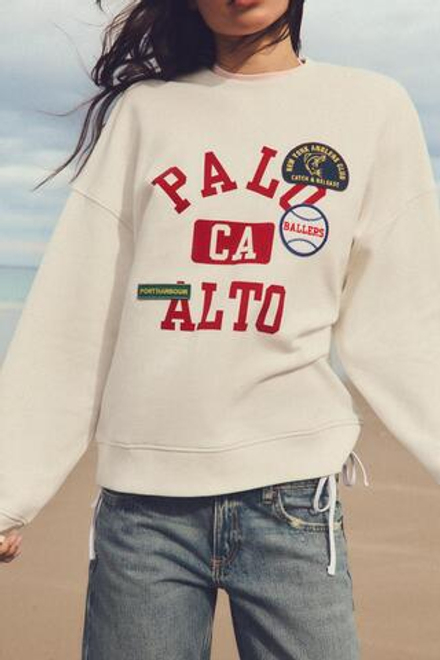 ZARA ХУДИ С НАШИВКАМИ, БЕЛЫЙ
