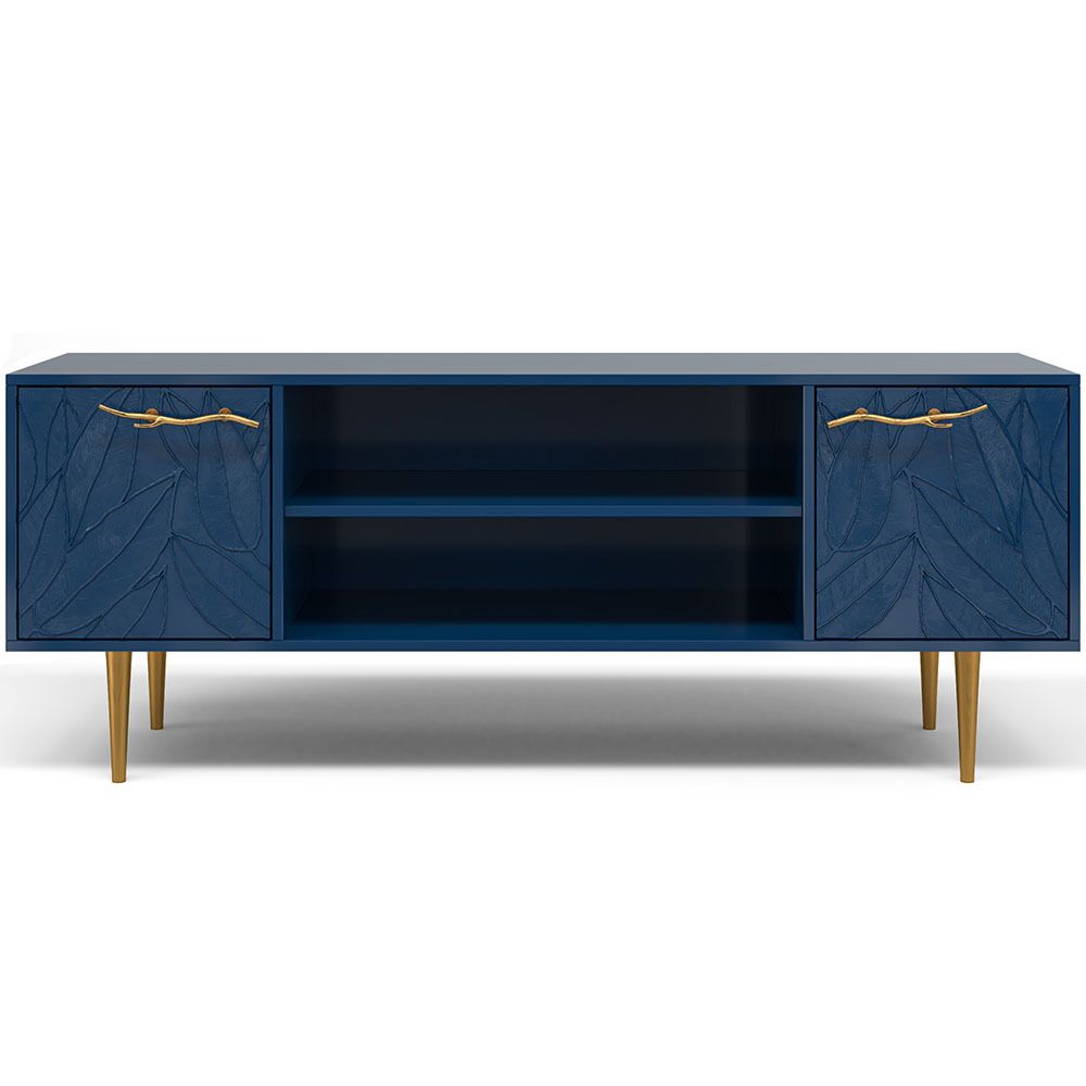 Тумба под ТВ Арт Колор leaves 155см Стайл Голд Королевский синий