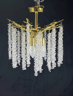 Люстра потолочная на штанге Lanbos, 4 лампы Е14, 160 Вт, до 10 кв м, золотая