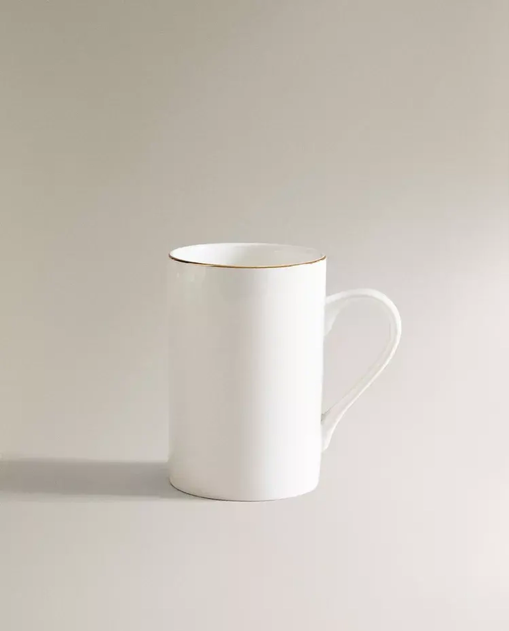 ZARA HOME ФАРФОРОВАЯ КРУЖКА С ЗОЛОТОЙ КАЙМОЙ, ЗОЛОТИСТЫЙ