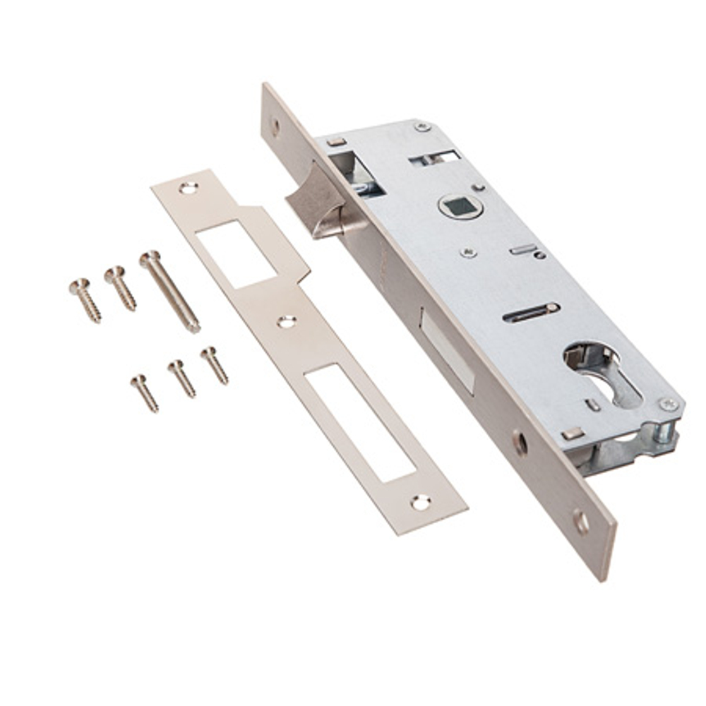 Замок Апекс врезной 7300-35-NIS хром узкопроф. с защ /30