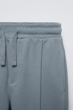 ZARA ОДНОТОННЫЕ БРЮКИ-ДЖОГГЕРЫ ИЗ МЯГКОЙ ТКАНИ, ВЫЦВЕТШИЙ СИНИЙ