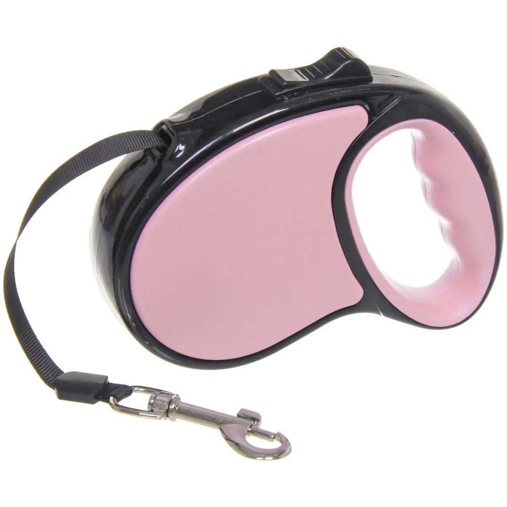 Поводок-рулетка «Верный друг» 5м до 15кг цвет розовый