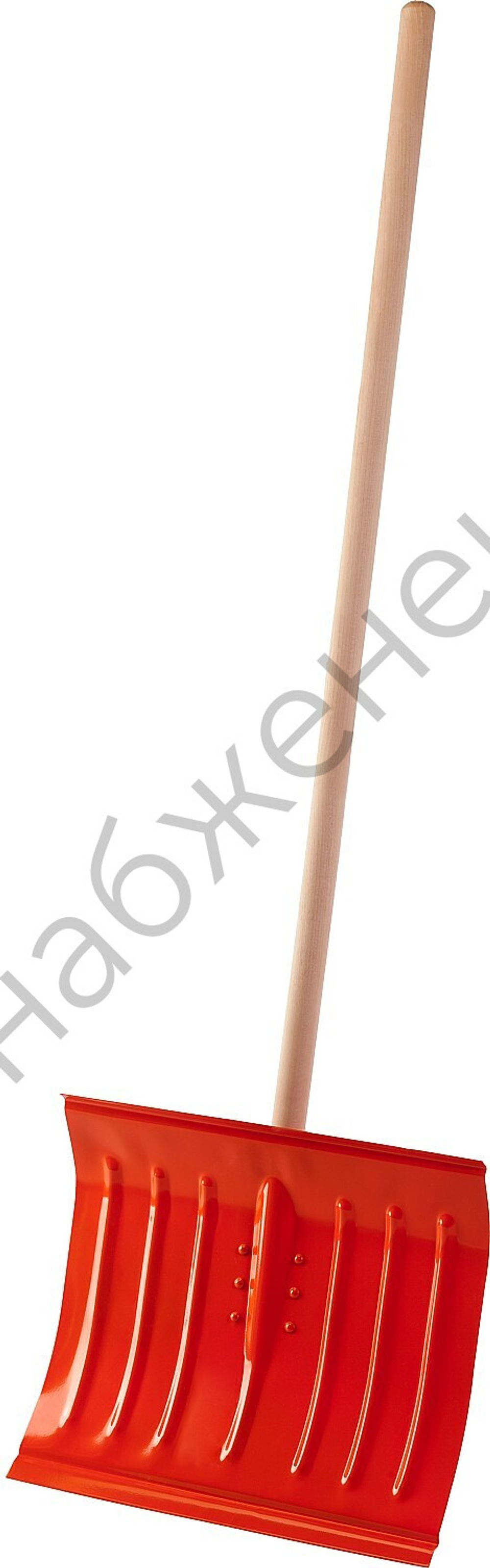 СИБИН ЛС-430, ширина 430 мм, стальная, с деревянным черенком, снеговая лопата (421841)