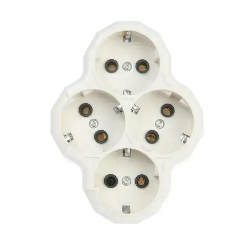 Сетевой разветвитель Luazon 4 гнезда 16А с заземлением, белый