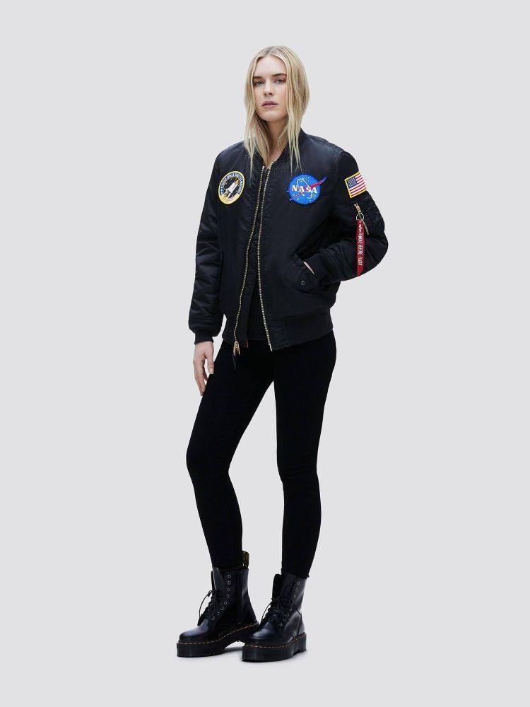 Бомбер Alpha Industries MA-1 NASA W Черный