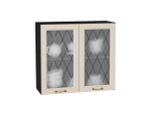 Шкаф верхний с 2-мя остекленными дверцами Ницца