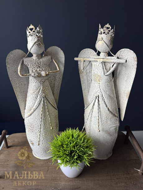 Декор "Ангел" кремовый антик 14x8xH38,5 см