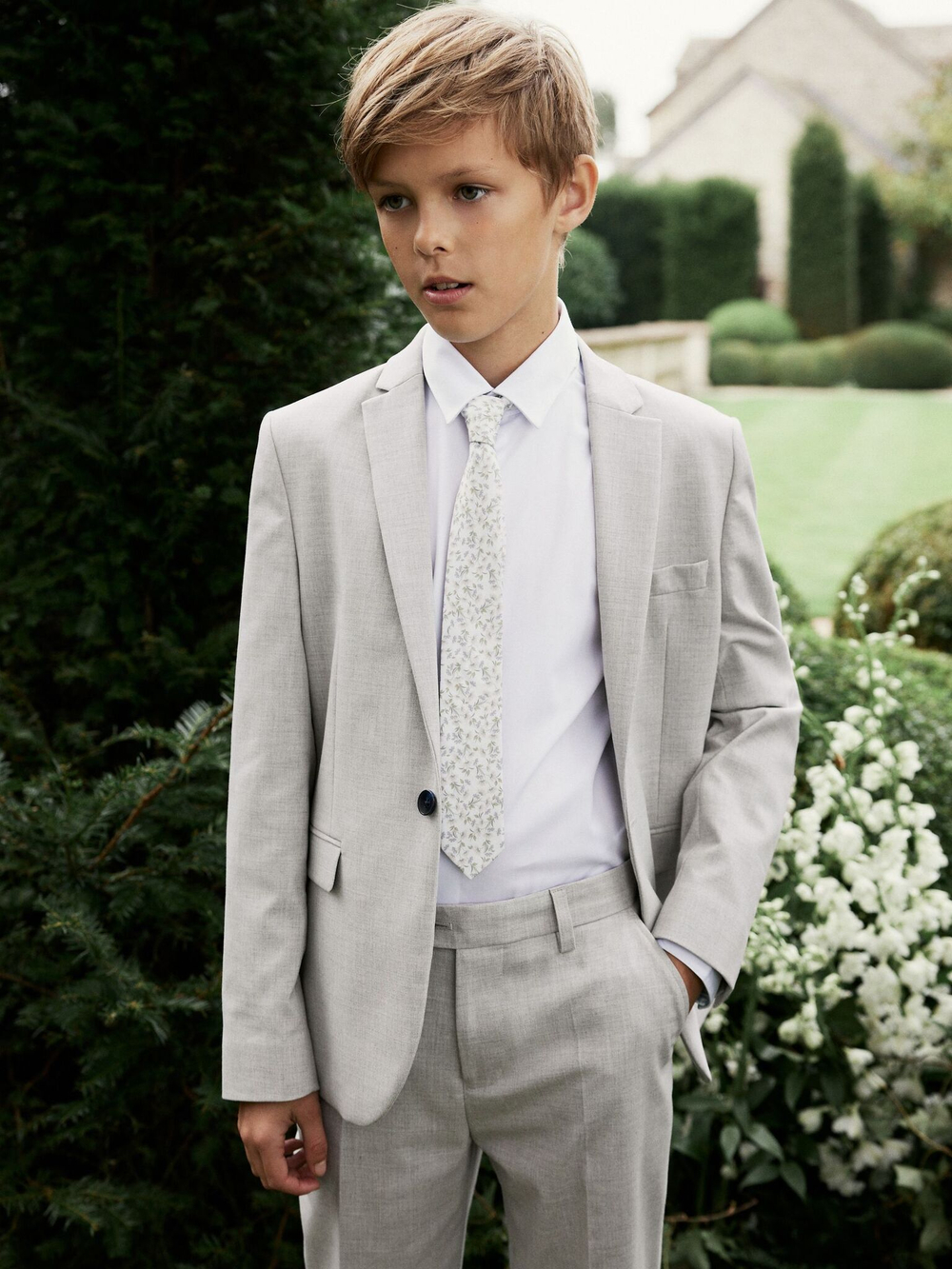 Пиджак для мальчика Next C62-260, Светло-серый