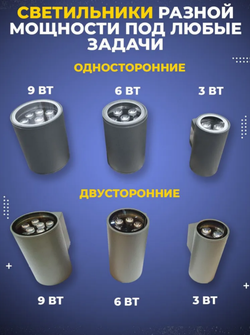 Уличный 2х-лучевой фасадный архитектурный светильник 18W