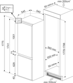 Встраиваемый холодильник Smeg C8175TNE