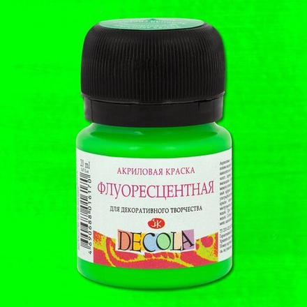 Декола акрил флуоресцентный банка 20 мл Зеленая светлая