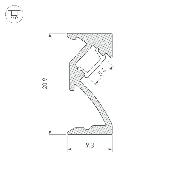Профиль Arlight SL-Bevel-W21-2000 Anod 043687