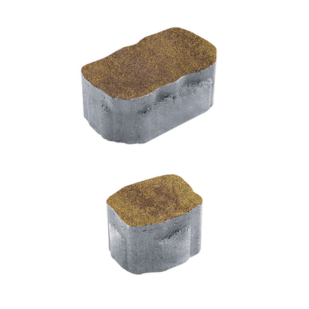 Тротуарная плитка Арена - Листопад гранит Янтарь, комплект из 2 видов плит