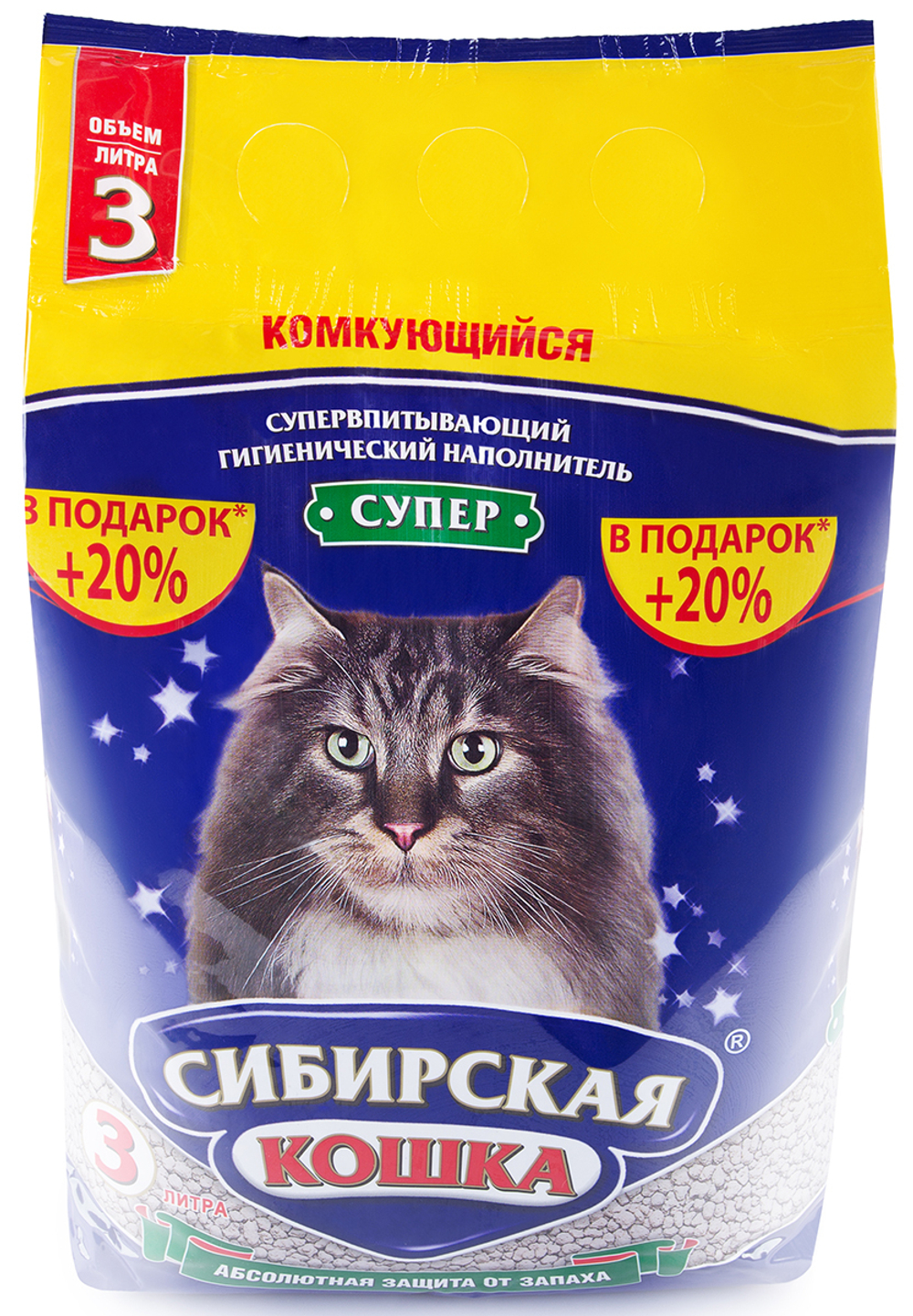 Сибирская кошка наполнитель комкующийся для кошек СУПЕР