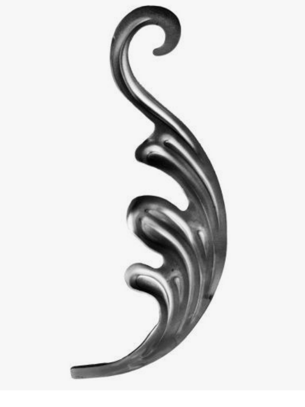 Кованый элемент лист 230 х 85 (2мм) R правый, 1 шт.