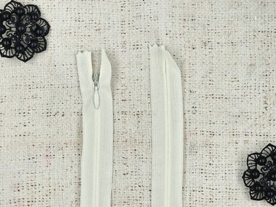 Молнии потайные, L 60 см, сливочный