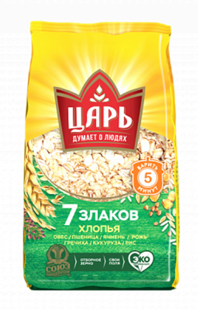 Царь™ Хлопья из 7 злаков 400гр м/у (1х20)