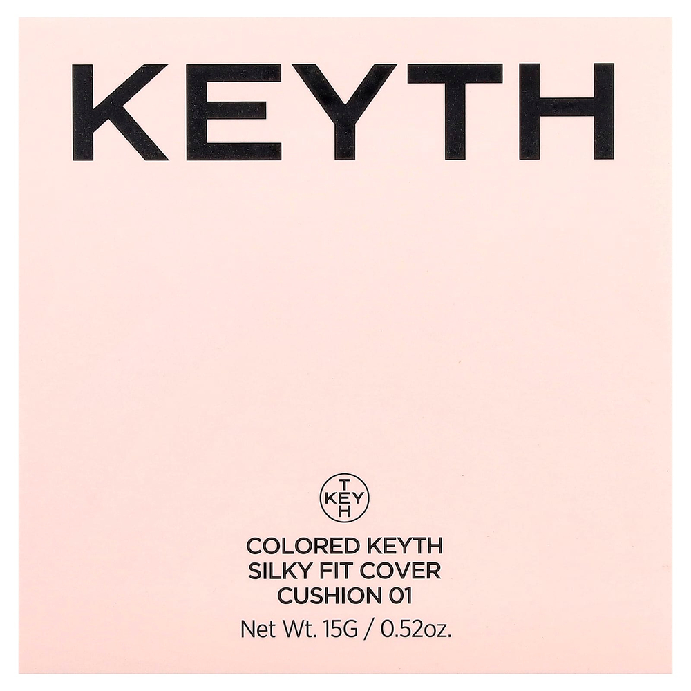 KEYTH, шелковистый тональный крем, цвет 01, слоновая кость фарфоровый, 15 г (0,52 унции)