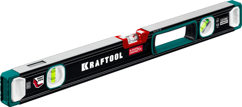 KRAFTOOL A-RATE CONTROL, 600 мм, точность 0.3 мм/м, с инновационным зеркальным глазком, сверхпрочный уровень (34986-60)