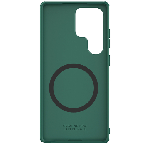 Чехол зеленого цвета (Dark Green) от Nillkin c MagSafe для Samsung Galaxy S25 Ultra, серия Super Frosted Shield Pro Magnetic Case