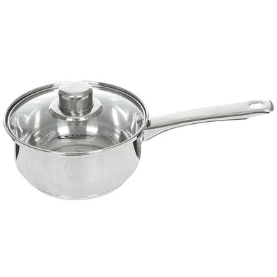 Ковш нерж, 1.6 л, крышка стекло, металл ручка, индукц, Катунь, Гретта, КТ04-К