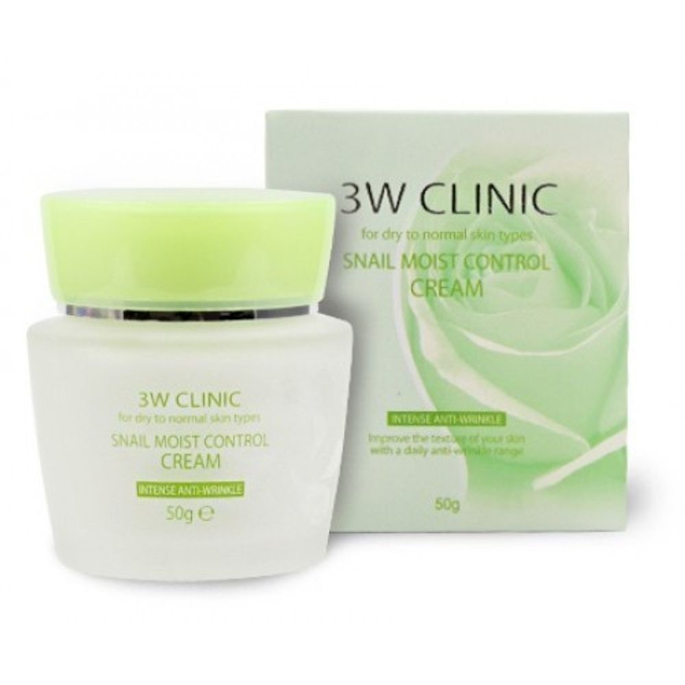 3W Clinic. Антивозрастной крем для лица с экстрактом слизи улитки Snail Moist Control Cream