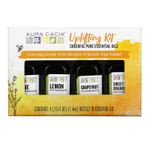 Aura Cacia, набор чистых эфирных масел для улучшения настроения, 4 флакона по 7,4 мл (0,25 жидк. унции)