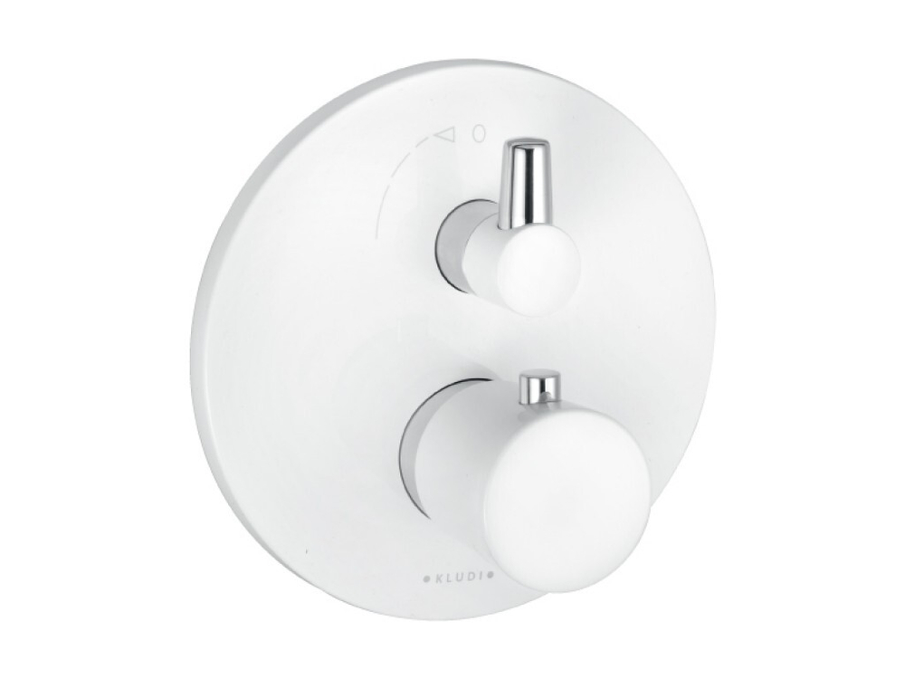Термостат с запорным вентилем Kludi Balance (внешняя часть), белый 52 835 91 75