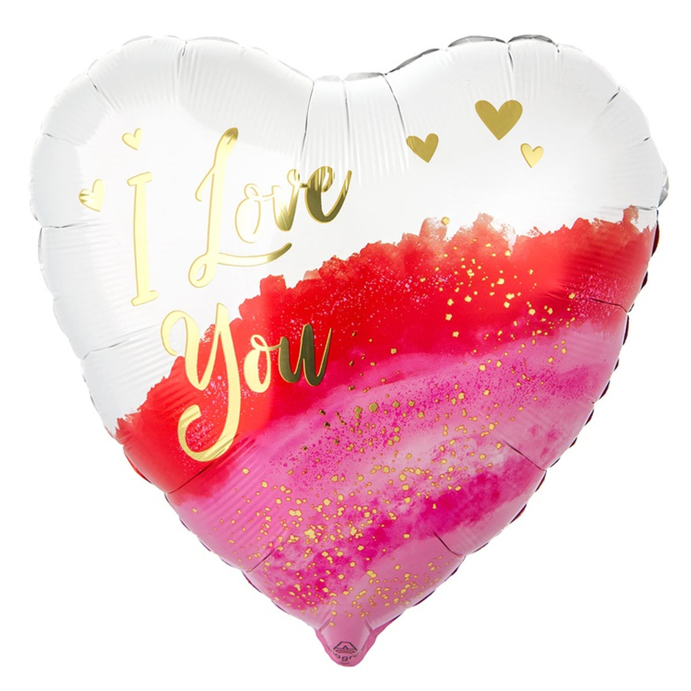 Шар Фольгированный Акварель (Красный)