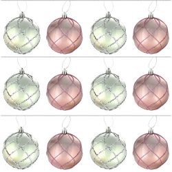 GAEM Набор из 12шт Украшение новогоднее Шар "Алмазная сетка", D 8 см, L35 W27 H9 см