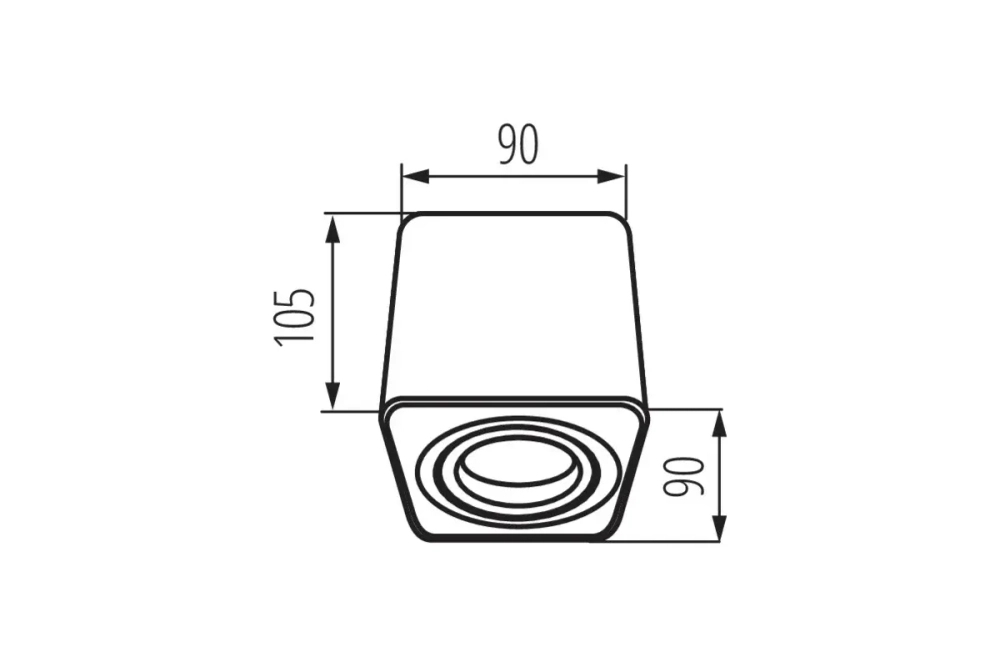 Светильник накладной квадратный KANLUX TOLEO DTL50-W GU10