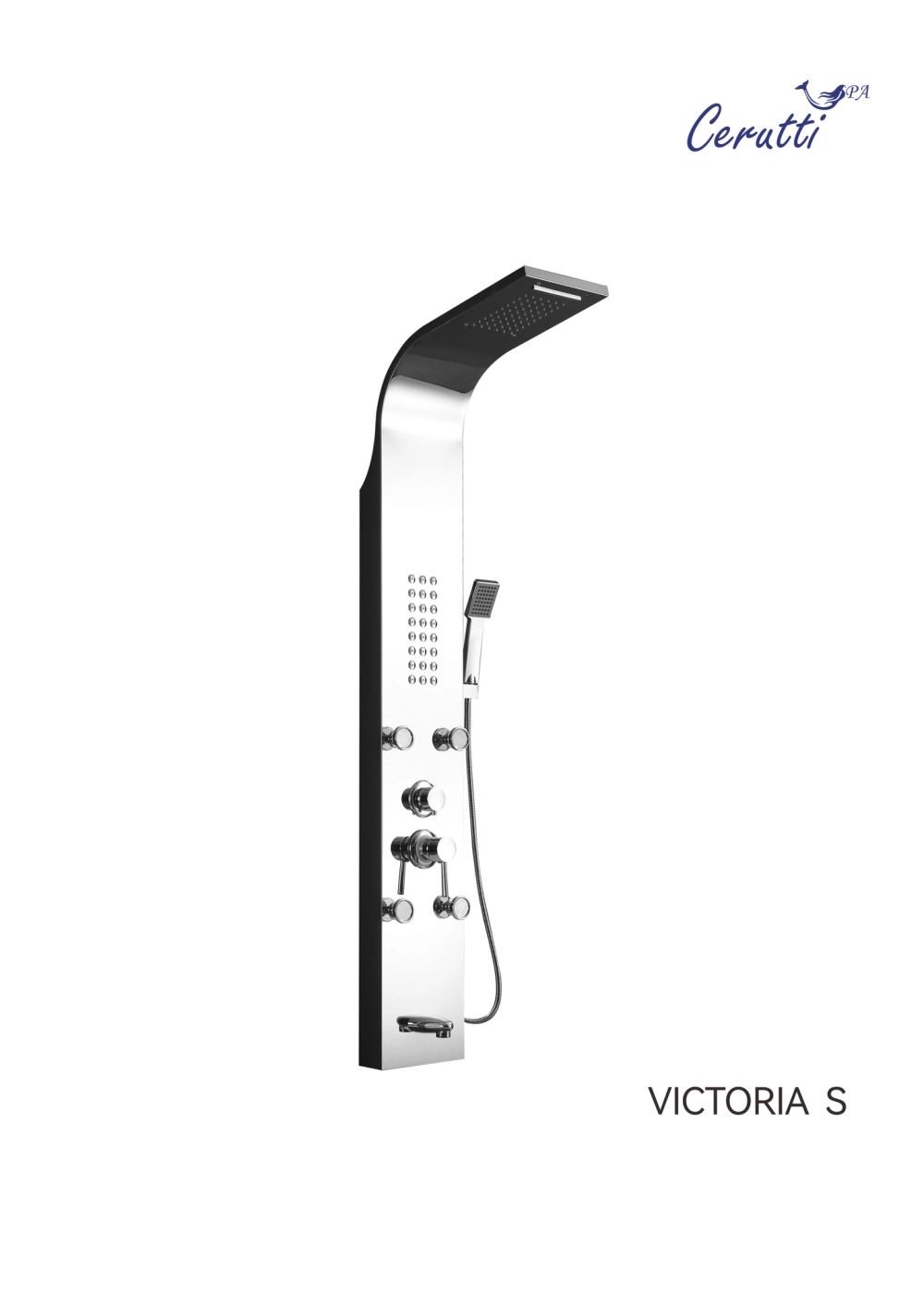 Панель VICTORIA S душевая из нержавеющей стали с форсунками Ceruttispa CT9976, цвет серебро
