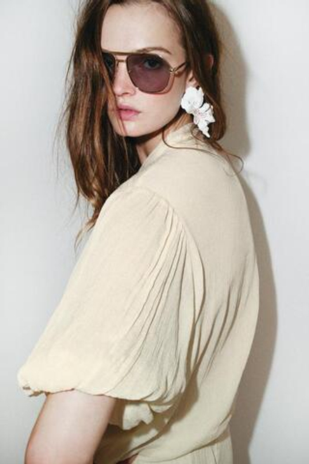 ZARA КОРОТКИЙ КОМБИНЕЗОН С КРУЖЕВОМ — ZW COLLECTION, ЭКРЮ/БЕЖЕВЫЙ