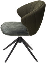 Стул М-City DISAUR Астра (Astra) поворотный на поворотный на 360 градусов, Зеленый Sonic 77 ткань, 7525-156 Велюр, Черный каркас