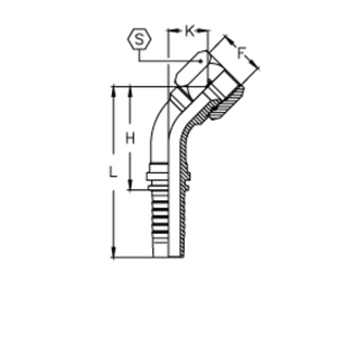 Фитинг DN 08 JIC (Г) 3/4 (45)