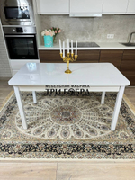 Большой кухонный стол "Макси", белый глянец