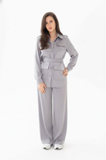 Блуза сафари сатин