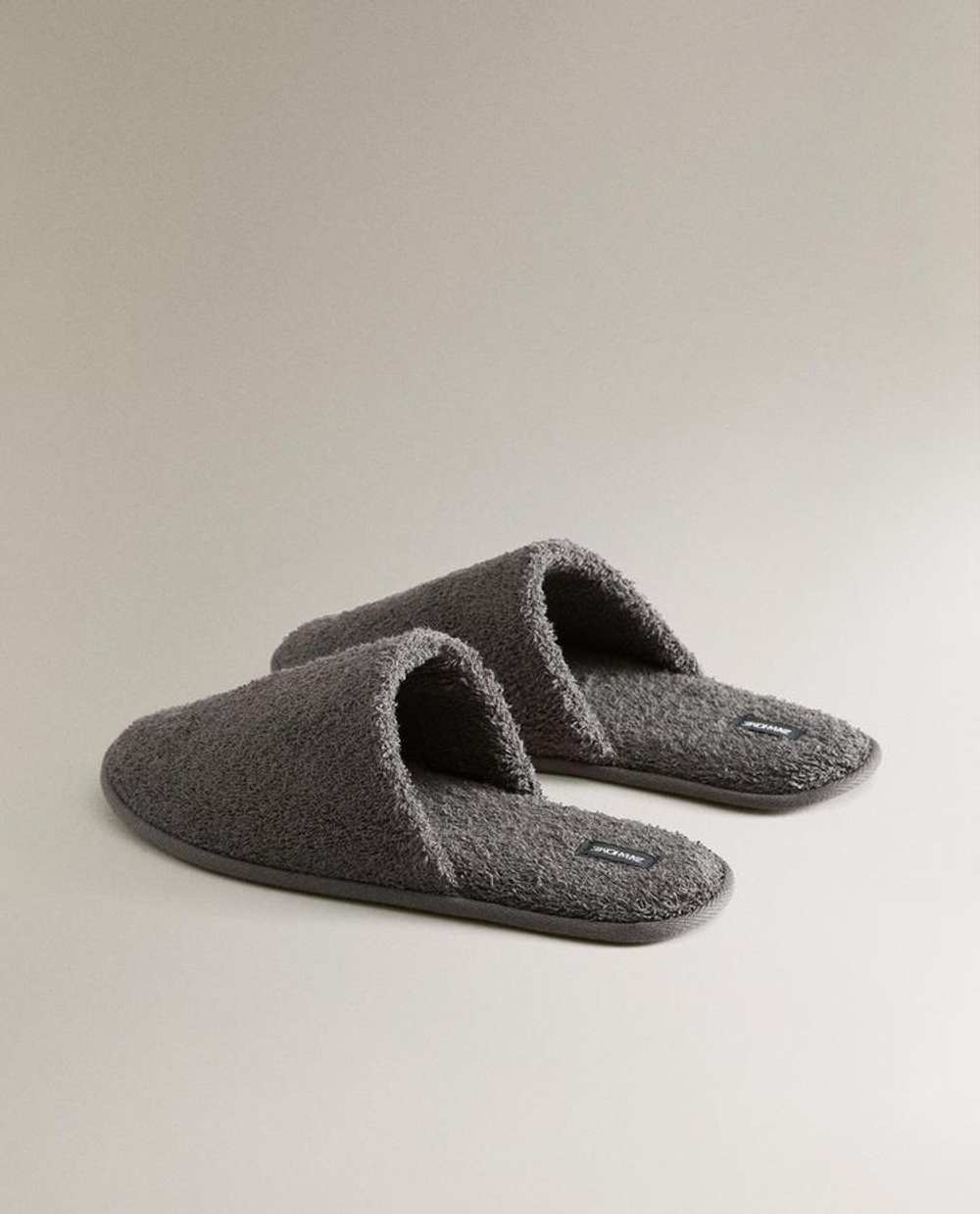 ZARA HOME ДОМАШНИЕ ТАПОЧКИ, ТЕМНО-СЕРЫЙ
