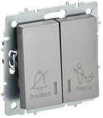 BRITE Выключатель 2-клавишный с индикацией для отелей 10А ВС10-2-9-БрС сталь IEK
