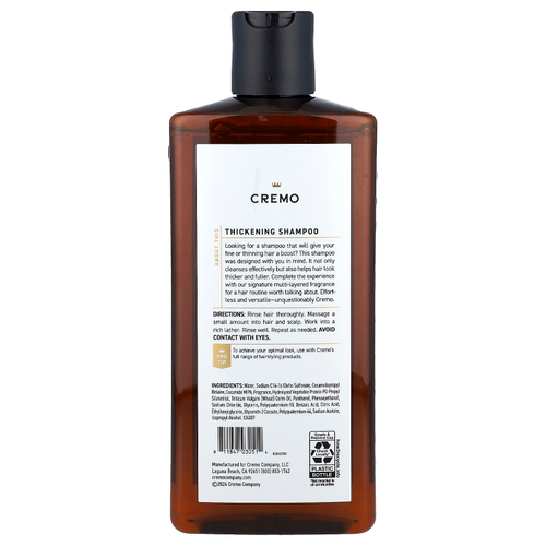 Cremo, шампунь для густоты волос, можжевельник и эвкалипт, 473 мл (16 жидк. унций)